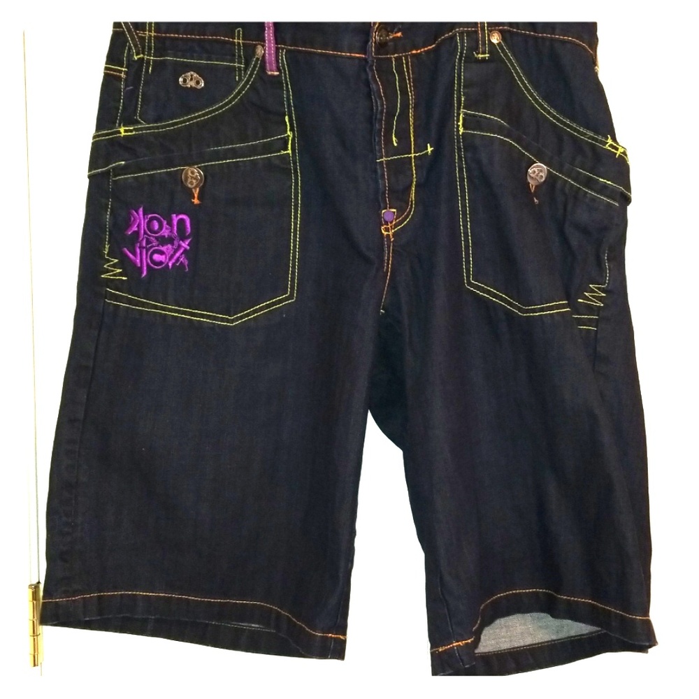 RARE KONVICT Men Bermuda Dark Wash Denim Shorts